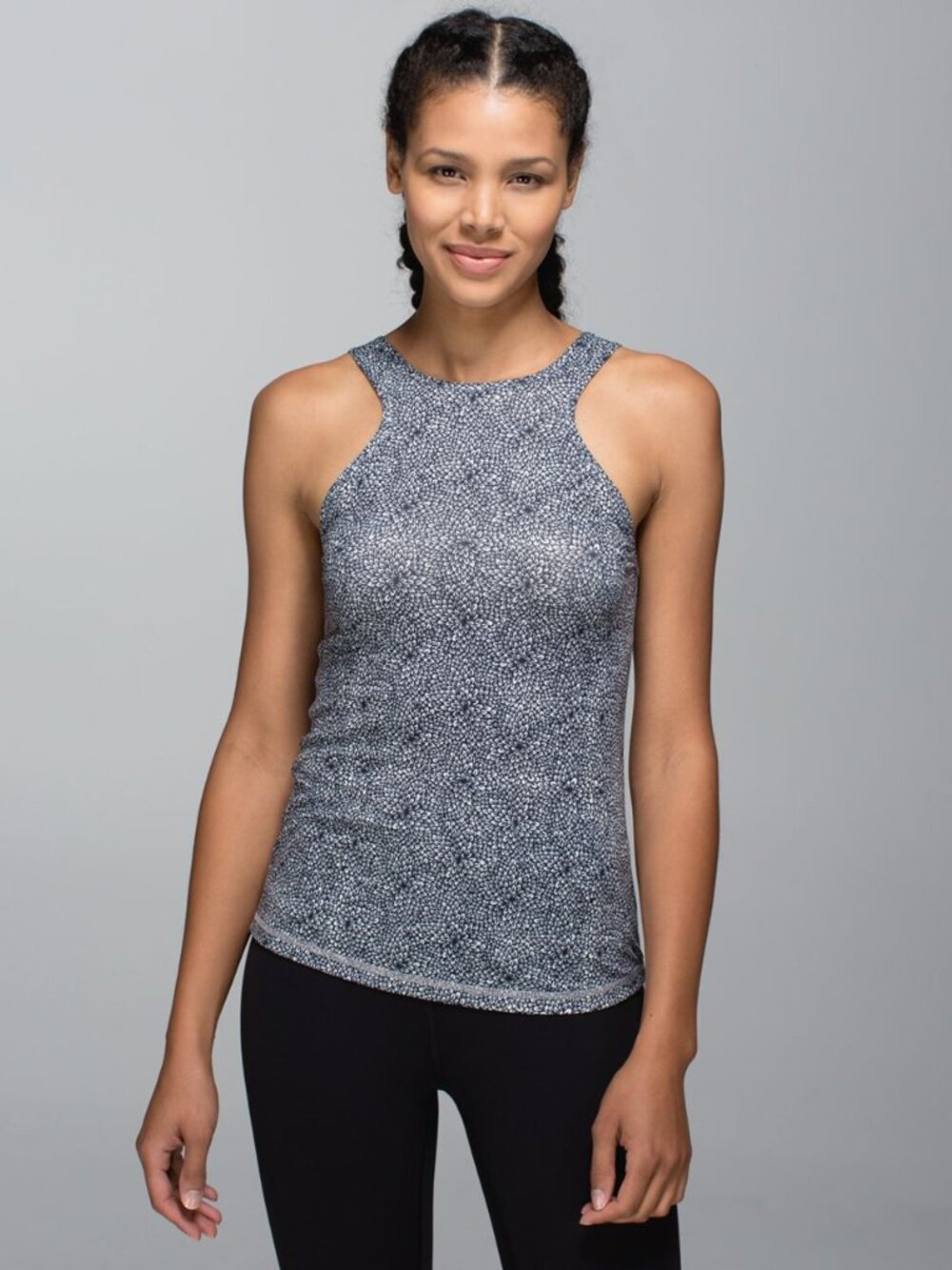 Lululemon Front Racer Tank Top Plush Petal Black Ghost 8
